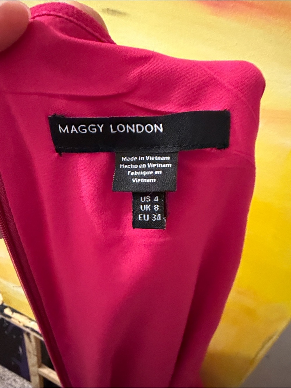 Maggy London Fuchsia Long-Sleeve Ruched Sheath Dressing - Picture 5 of 6